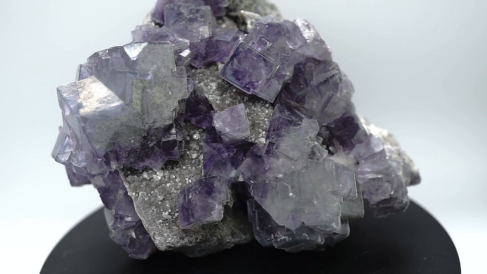 Thumbnail: Blue YGX Fluorite with Crystal Quartz Hunan