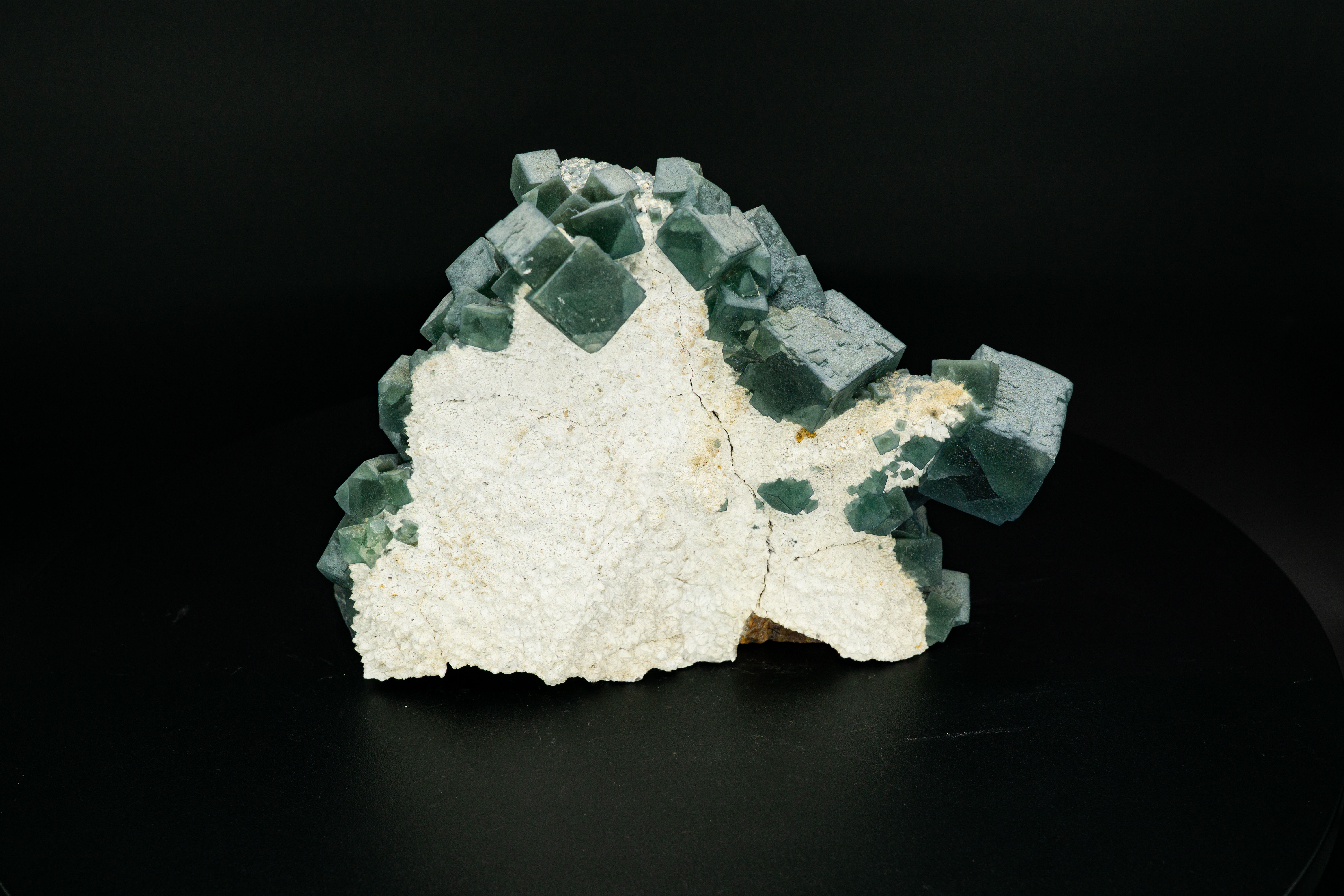 UV-Reactive Large Green Fluorite on Crystal Quartz Inner Mongolia
