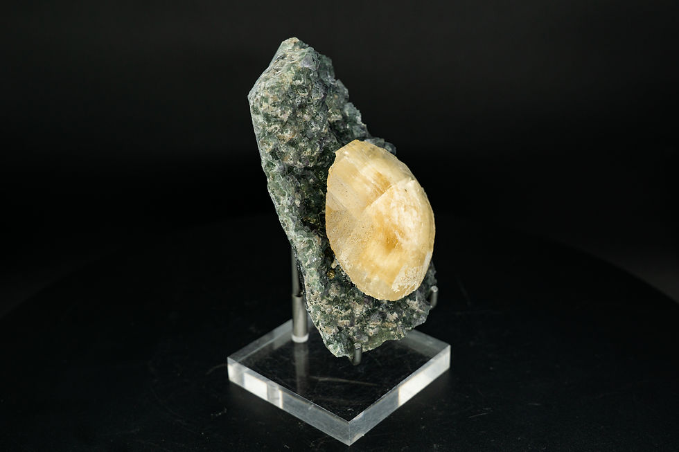 UV-Reactive Green Fluorite & Yellow Calcite Xianghualing Mine Hunan