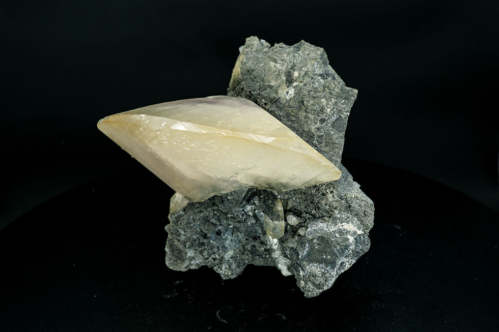 UV-Reactive Large UFO Calcite Yellow ChenZhou Mine Hunan