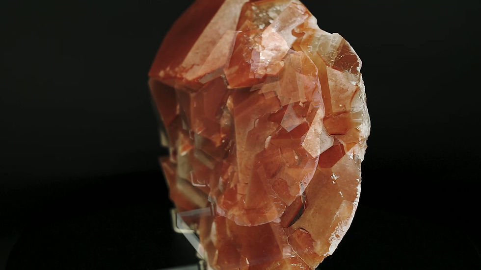 Thumbnail: UV-Reactive Large Orange Calcite with Acrylic Stand Hubei
