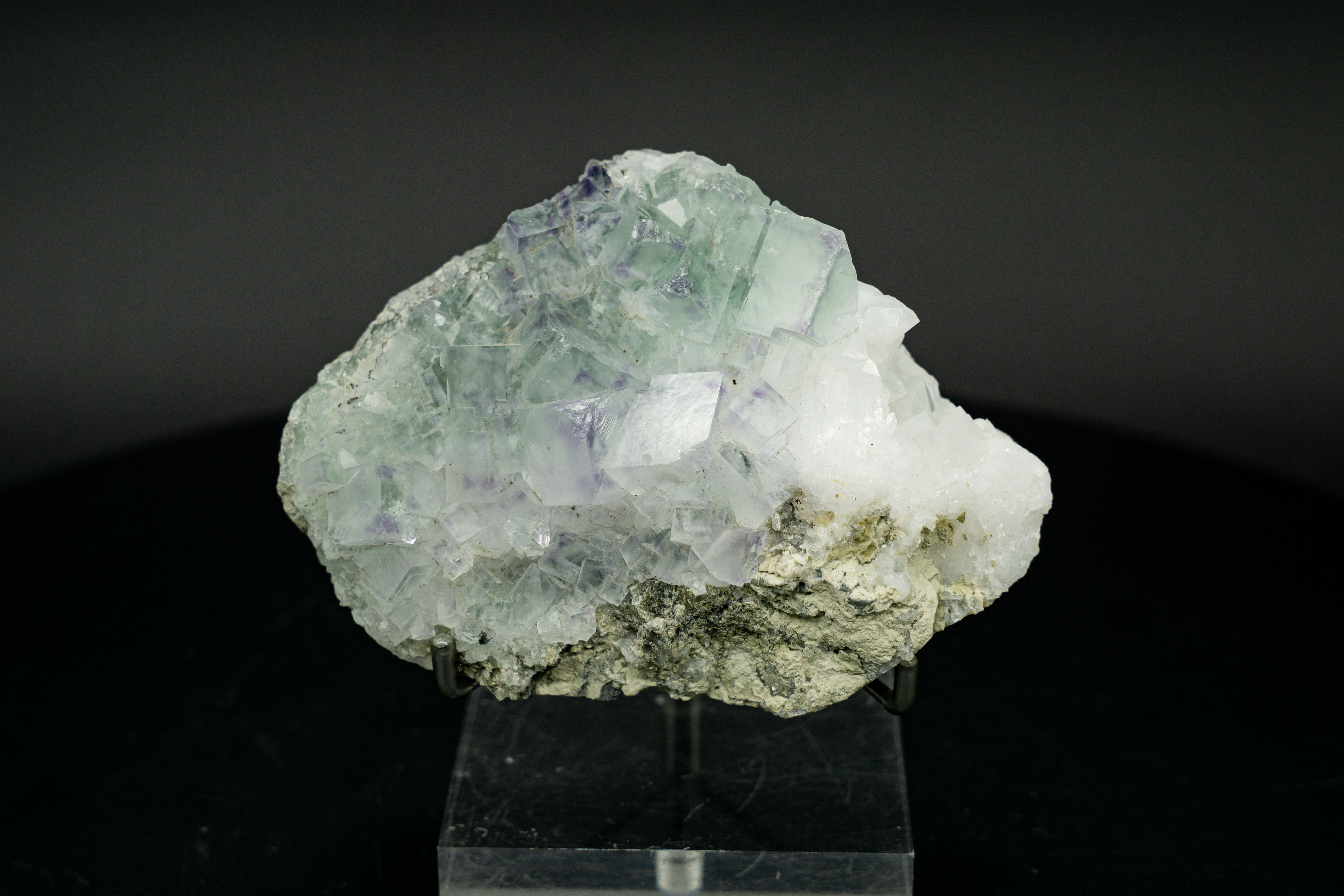 Green & Purple Fluorite with Crystal Quartz Zhejiang