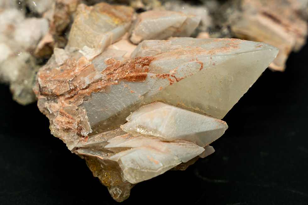 Thumbnail: Dogtooth Calcite on Selenite Guizhou