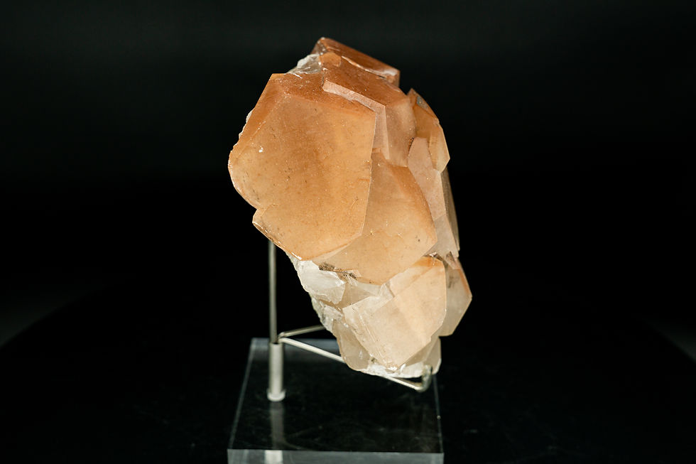 UV-Reactive Large Orange Calcite with Acrylic Stand Hubei