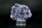UV-Reactive Purple & Green Octahedron Fluorite with Crystal Quartz on Mica with Acrylic Stand Yindu Mine Inner Mongolia