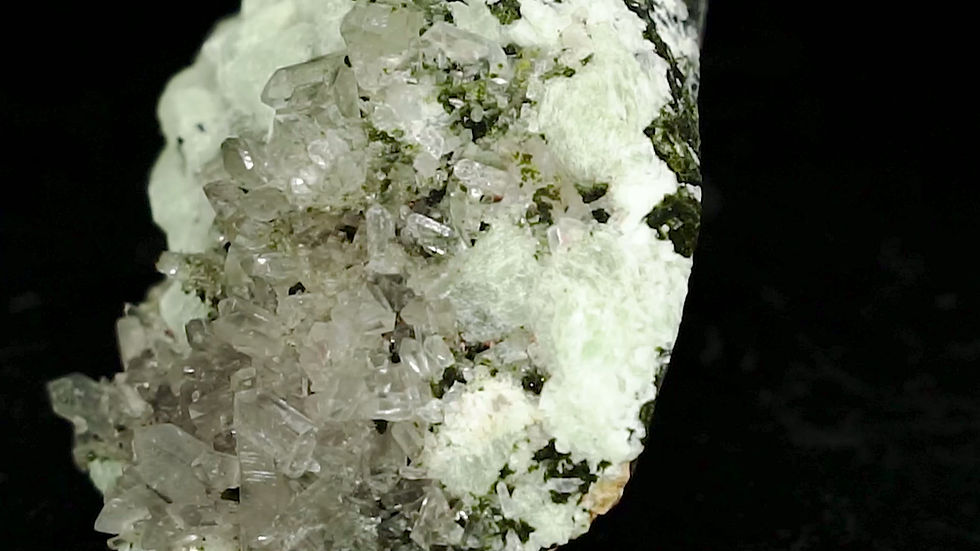 Thumbnail: Prehnite & Epidote on Smoky Crystal Quartz Yunnan