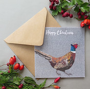 Printed pheasant greetings card Christmas