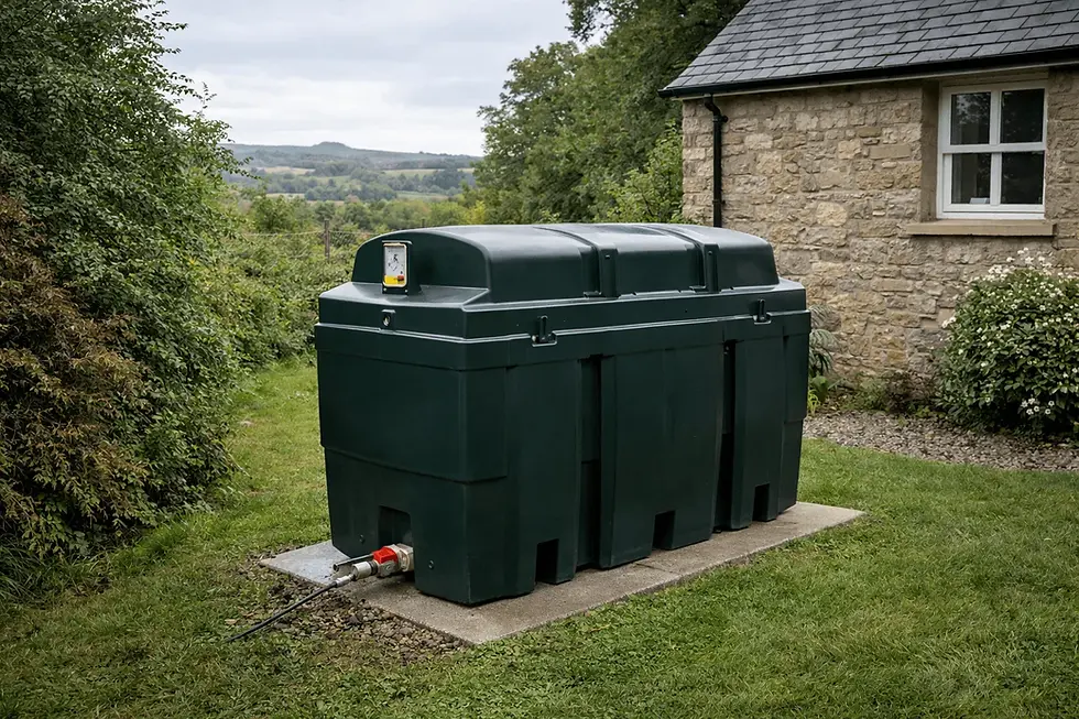 Oil heating tank and fuel supply system