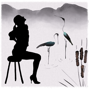 Silhouette d'une femme qui a mal au dos