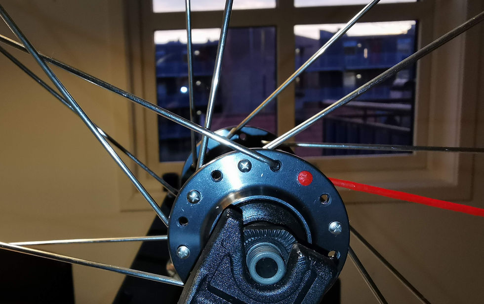 The first of the spokes from the third set in place