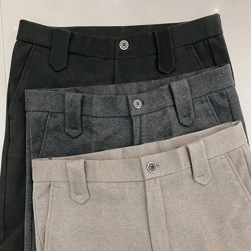 Miniatura: Men's Slim Fit Formal Woolen Suit Pants for Autumn and Winter