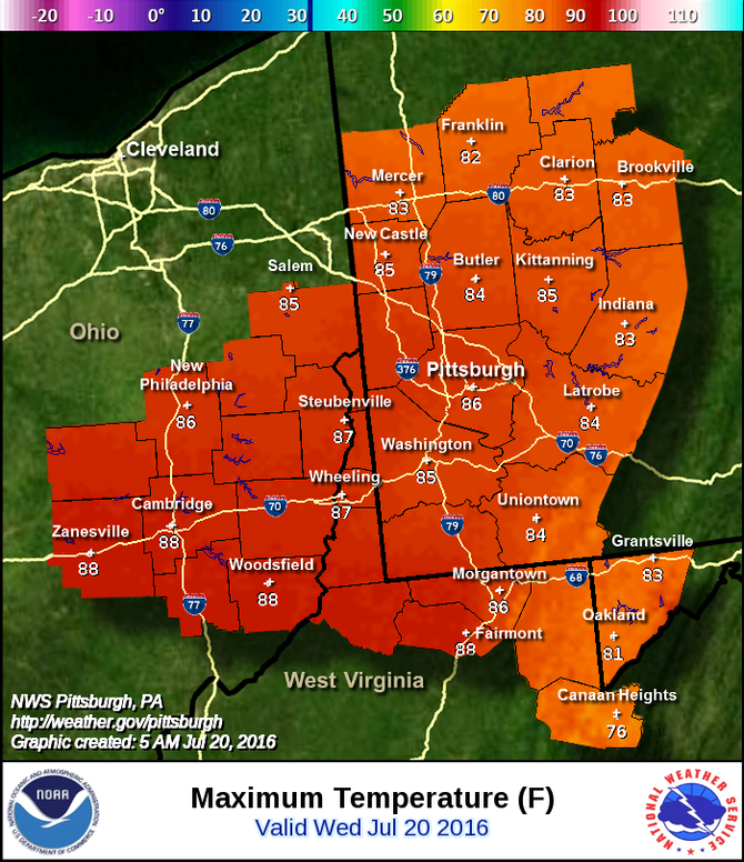 Today's Weather Outlook - Wednesday, July 20, 2016