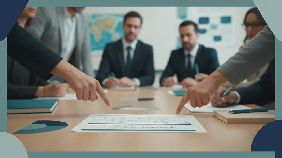 Plano detalle de formulario de encuesta sociométrica sobre mesa de trabajo