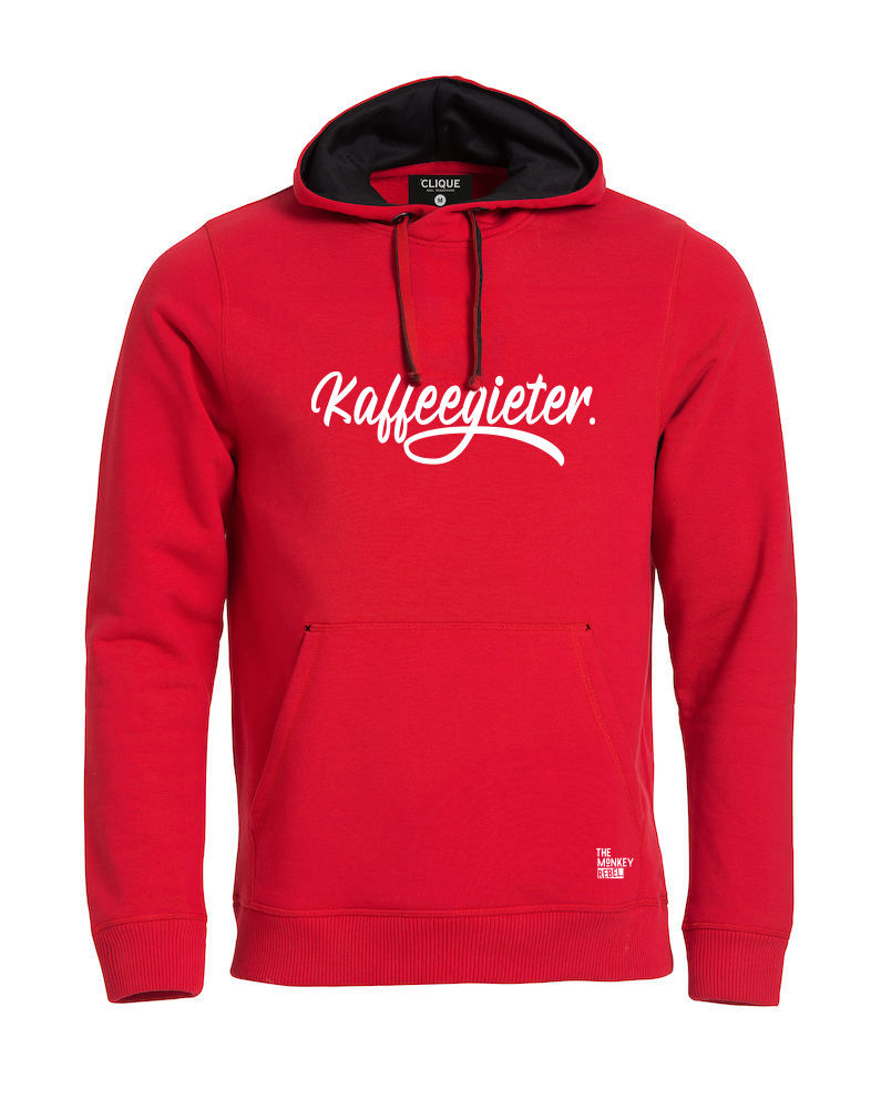 Thumbnail: Heren | Hoodies | Nienofs Dialect | Kaffeegieter | Rood | The Monkey Rebel
