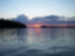Chequmegon Bay as the sun sets on Northland College