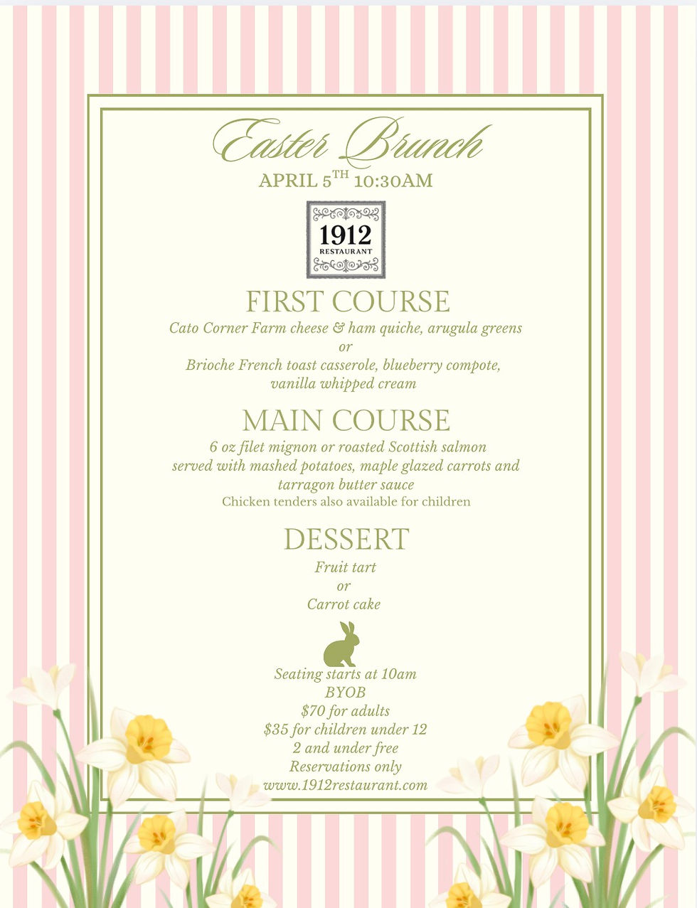 Easter Brunch ($25 deposit)