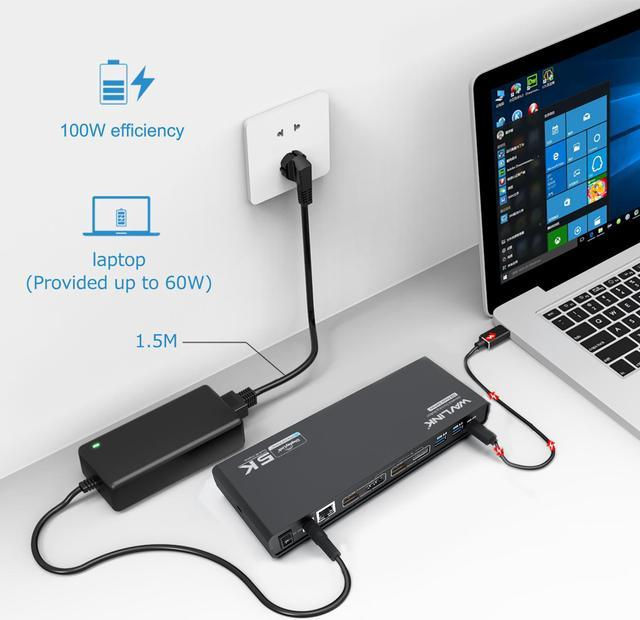 Thumbnail: Wavlink USB C Dual 4K Universal Laptop Docking Station with 65W Charging, Dual 4