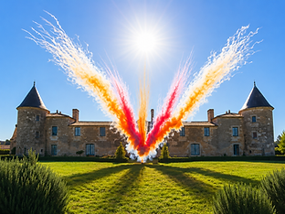 feu d'artifice de jour jets colorés vendée nantes angers château de la chevallerie sainte gemme la plaine. Artifices Angers, Artifices Nantes, Artifices 85 Vendée