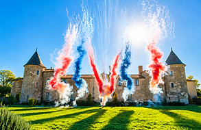 feu d'artifice de jour vendée - château de la chevallerie sainte gemme la plaine.