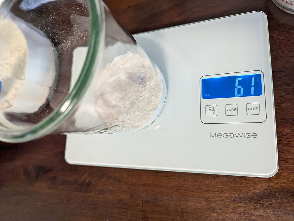 Weighing out flour