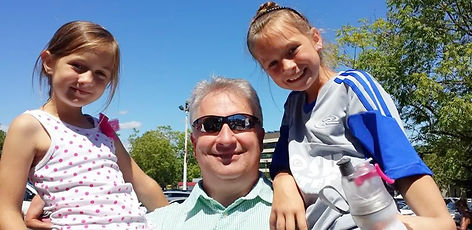 Author Mike Bergstrom and grandchildren