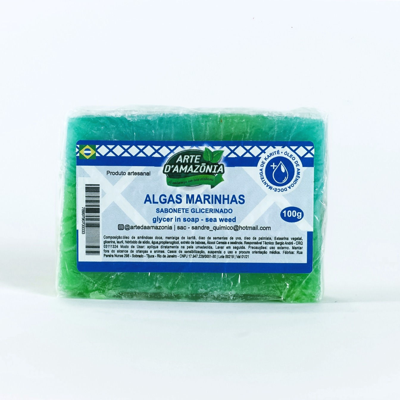 Sabonete glicerinado 100g Algas Marinhas