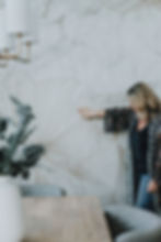 Gorgeous gold, white and grey wallpaper in dining room