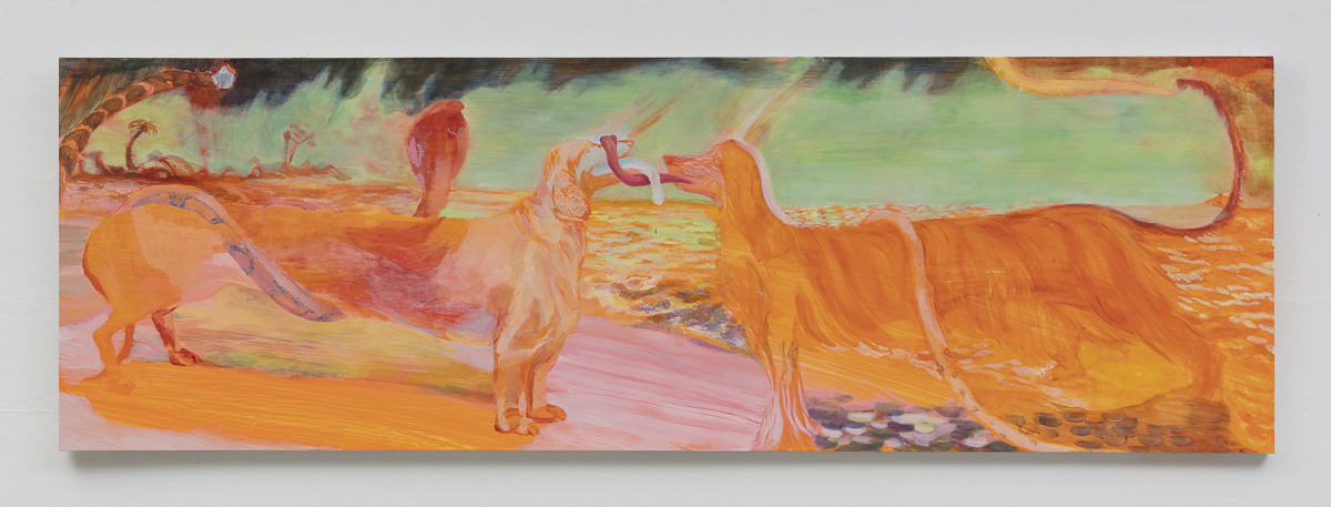 Two dogs on the beach