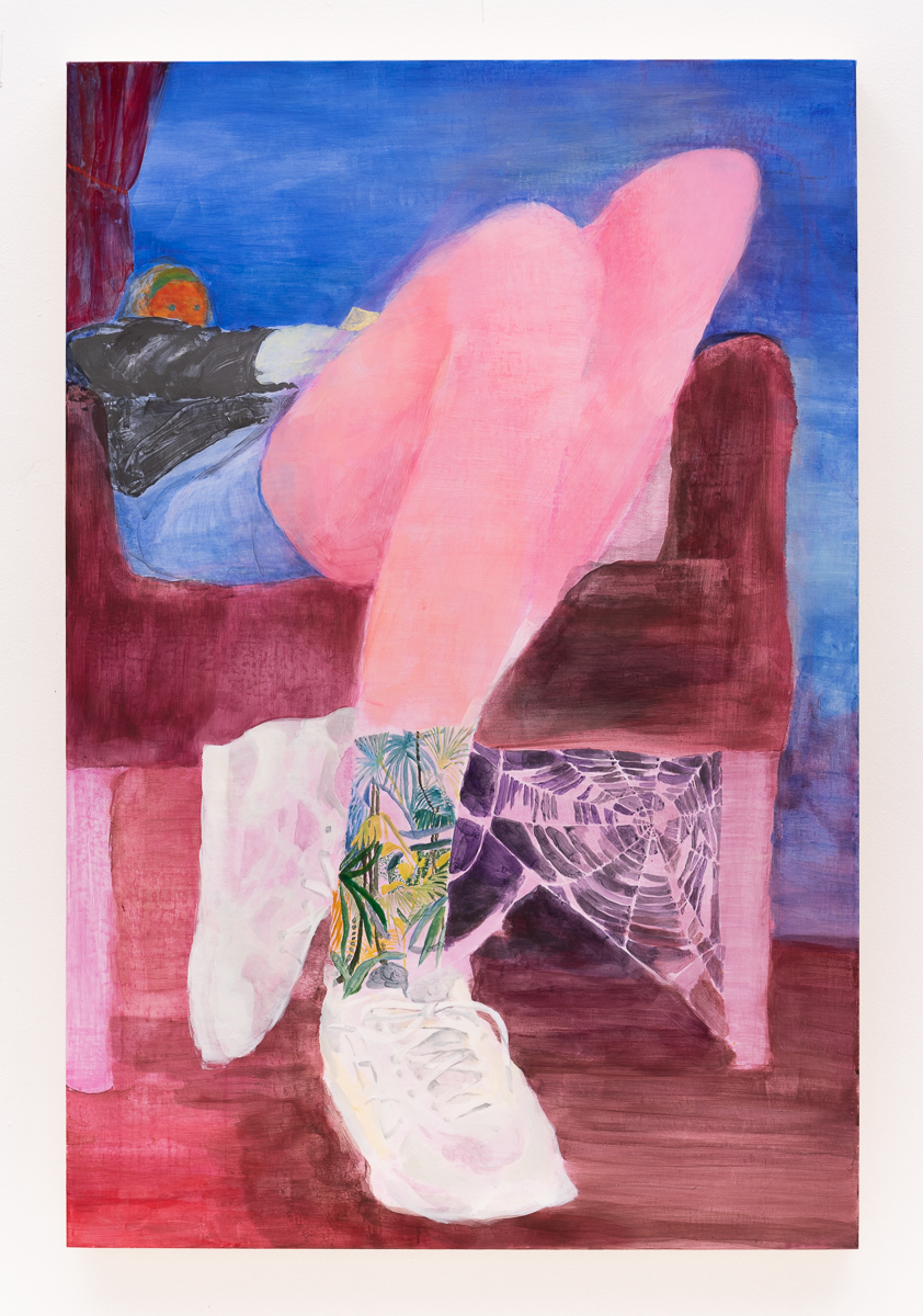 A girl on an aged chair