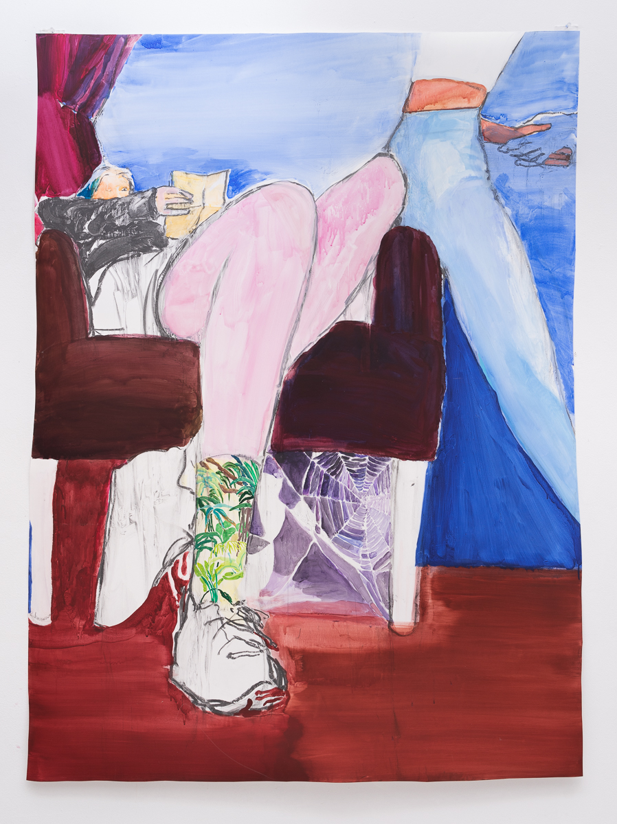 Two girls and an aged chair