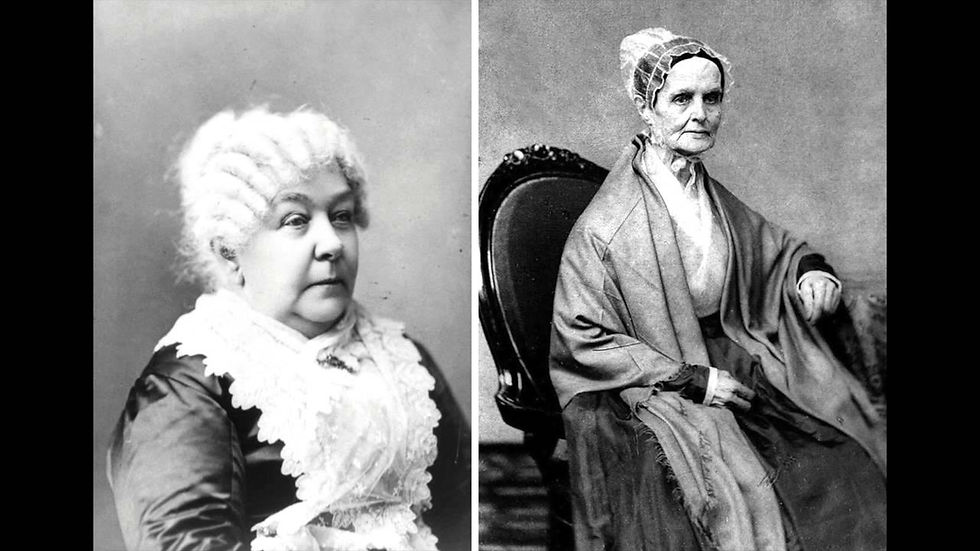 Elizabeth Cady Stanton with Lucretia Mott. Abolitionists & Women's Rights Pioneers