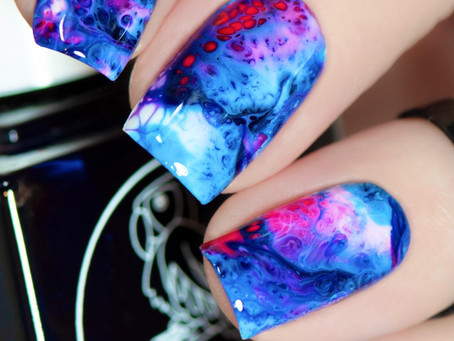 🍁 FLUID NAIL ART TUTORIAL 🍂 Autumn Leaves Nail Stamping (2020)
