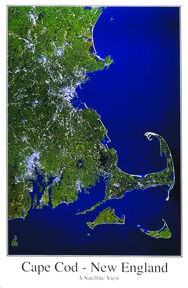 Cape Cod / New England From Space Map