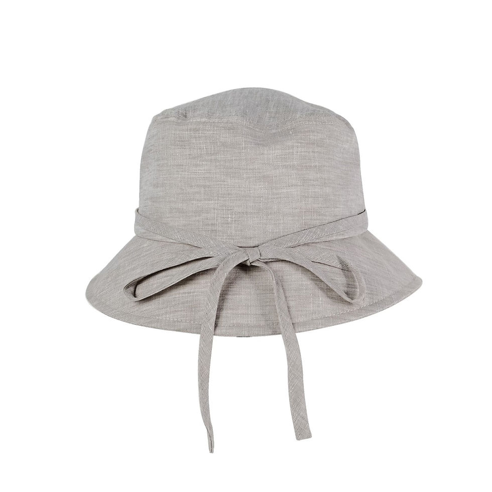 Thumbnail: Arborio bucket hat - bow linen fabric