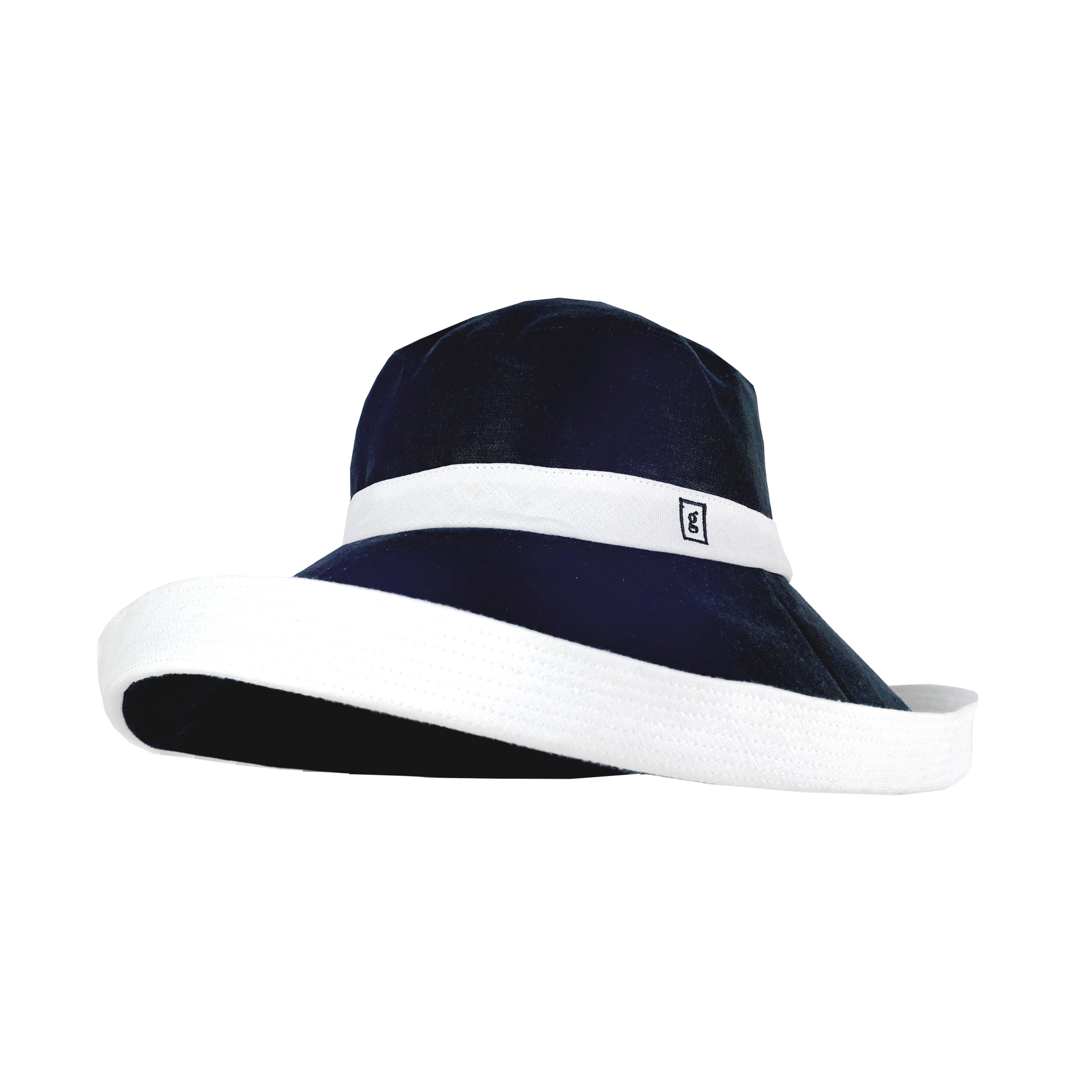 Valencia NAVY - Kettle Brim hat with contrast color flip edge and chin cord