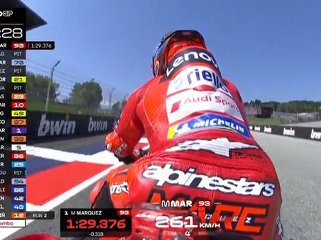 FP1 MotoGP Ã Spielberg, Marc Marquez devant Bagnaia et Bezzecchi.