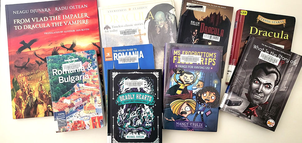 Transylvania library book haul on table