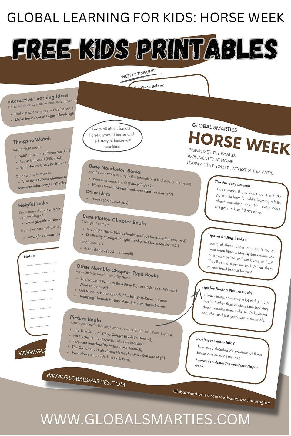 Horse Week Printable Color