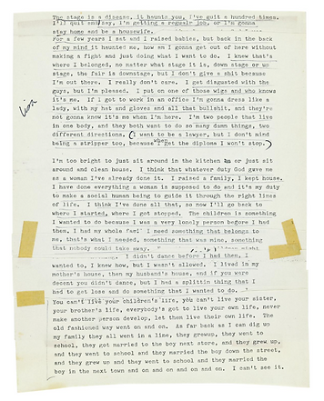 Transcription of audiotape with Lisa. From Meiselas, 2021_