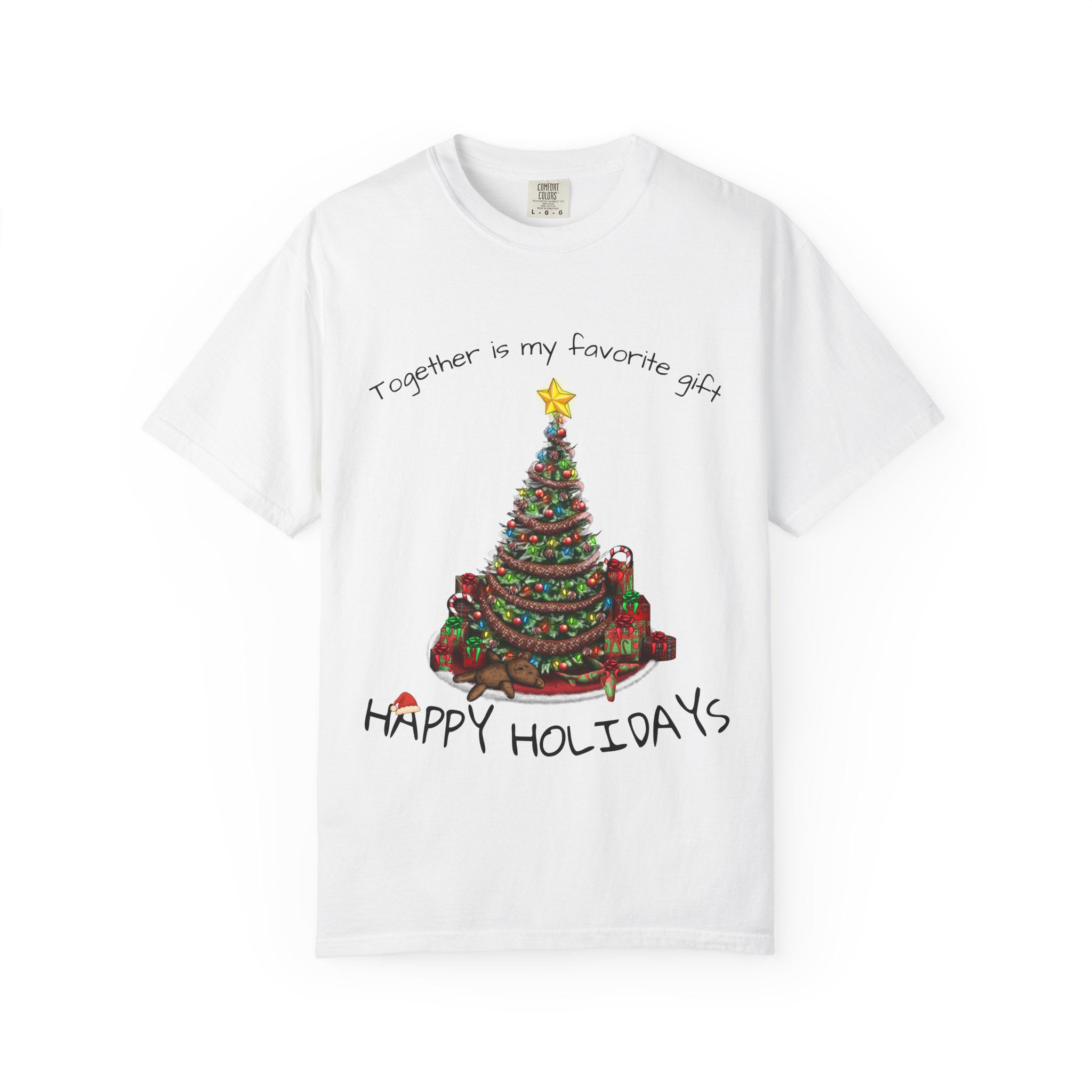 Christmas Tree T-Shirt — "Together is my favorite gift" Happy Holidays Tee