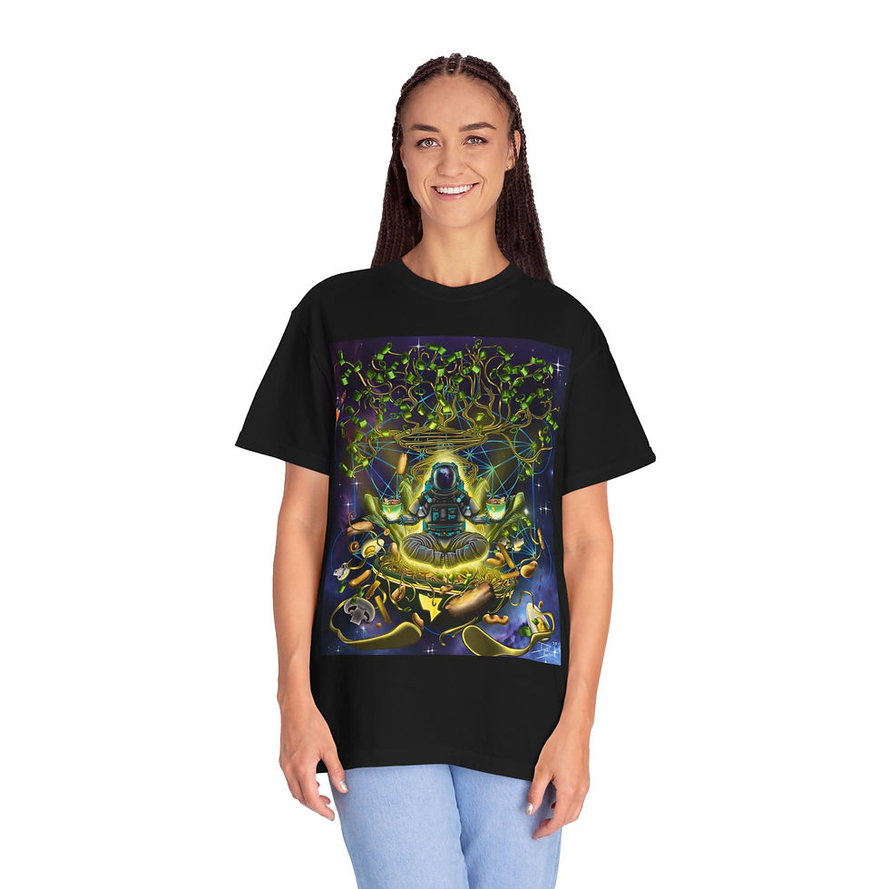 Thumbnail: Mystic Meditation T-Shirt — Cosmic Buddha with Tree of Life Graphic