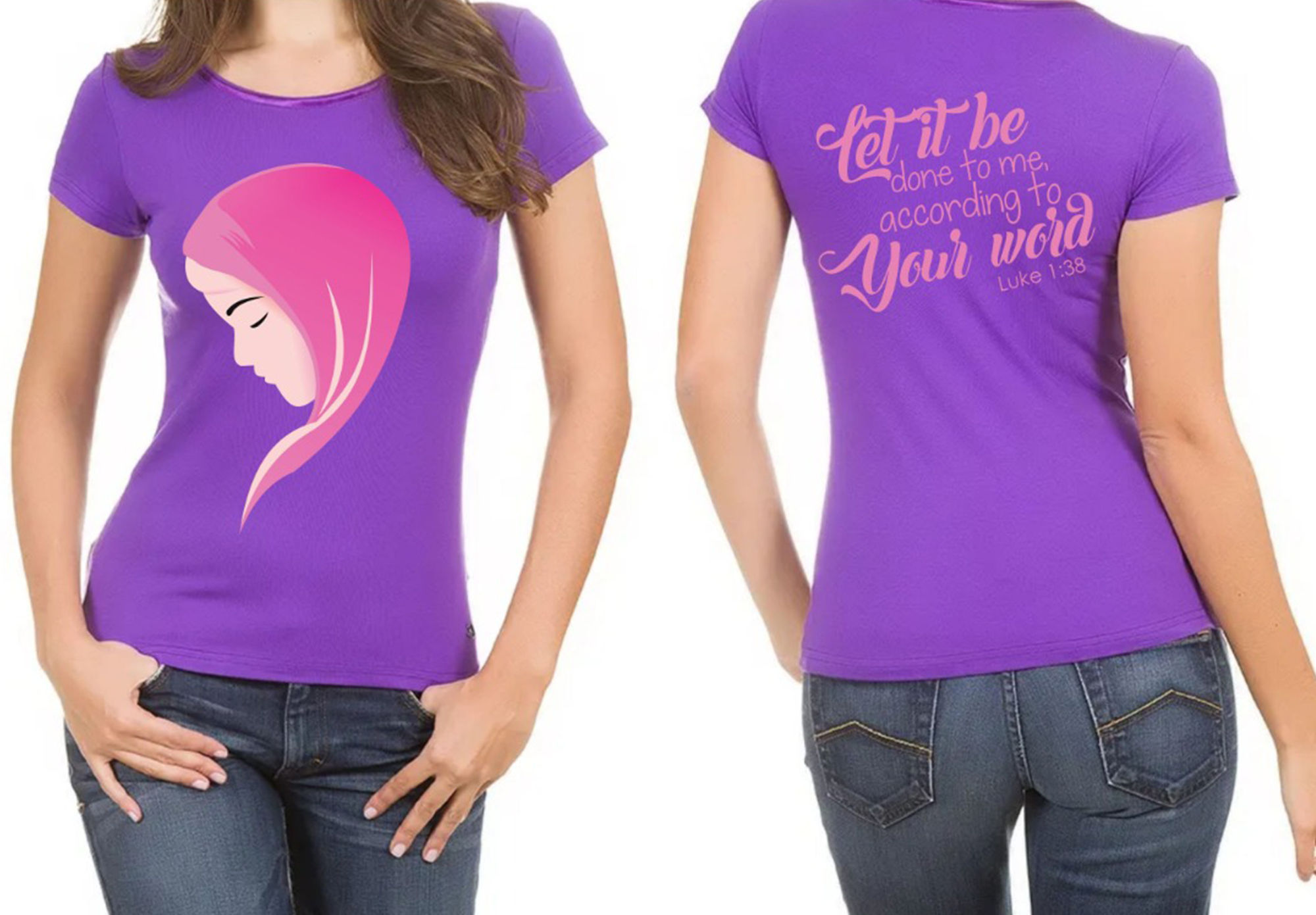 Camiseta Dama morada. C012 Dólares. Tallas reducidas 