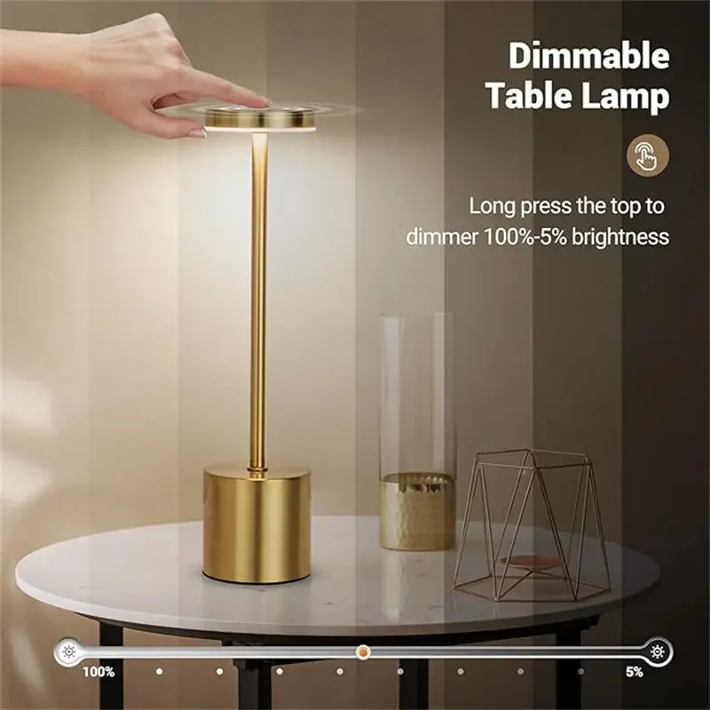 Thumbnail: Luminária de Mesa LED com Sensor de Toque, Luz Noturna Recarregável via USB
