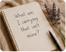 Open journal beside lavender for reflecting gently on grief and self-judgment