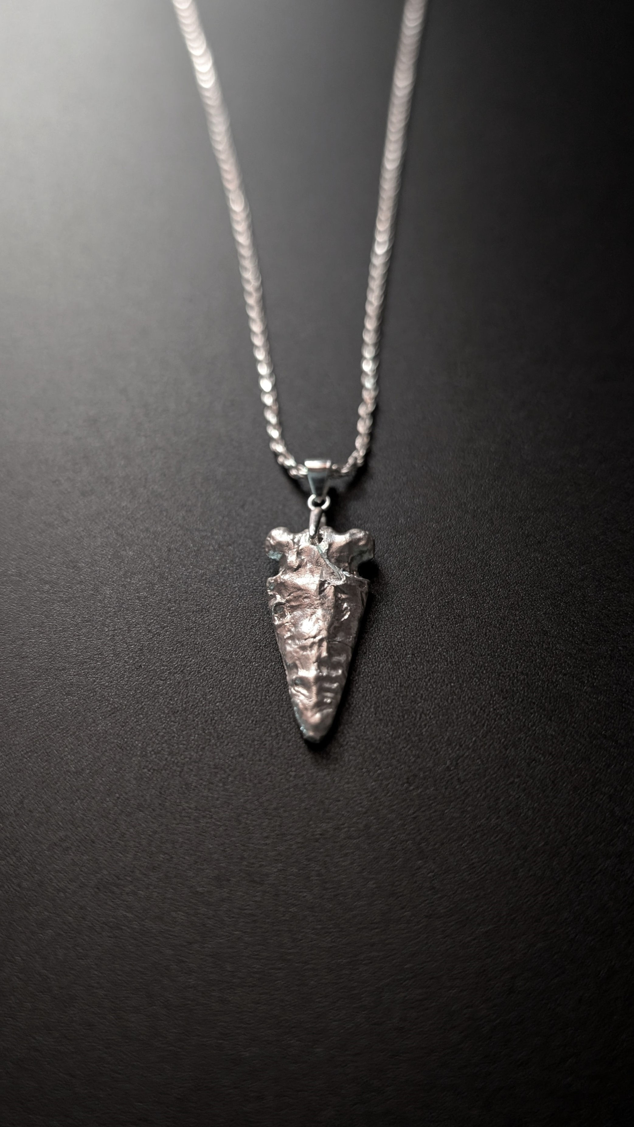 Backwoods Formal Arrowhead Sterling Silver Pendant (Medium)