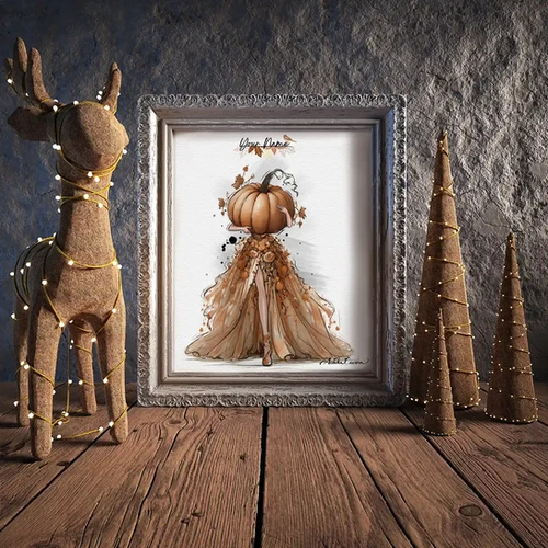 AUTUMN PUMPKIN ENCHANTMENT | Personalised Fashion Illustration