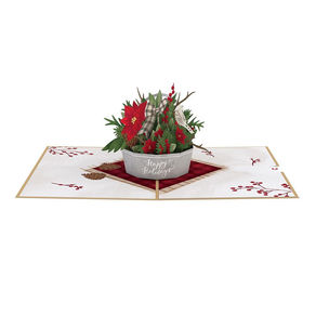 Winter Flower Basket 3D card