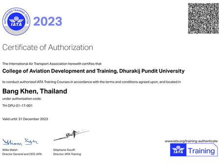 DAA ก้าวสู่ปีที่ 6 ของการเป็น IATA, Authorized Training Center (ATC)!!