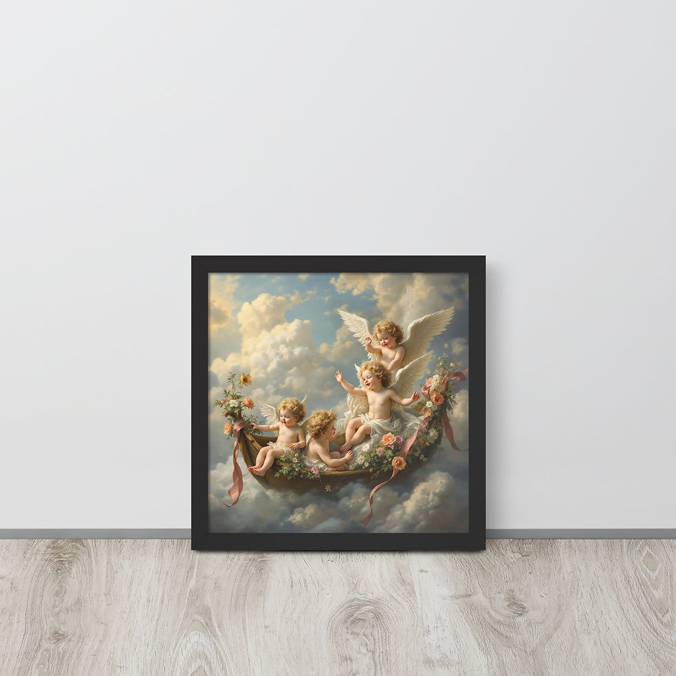 Μικρογραφία: Four Cherubs on boat Framed poster