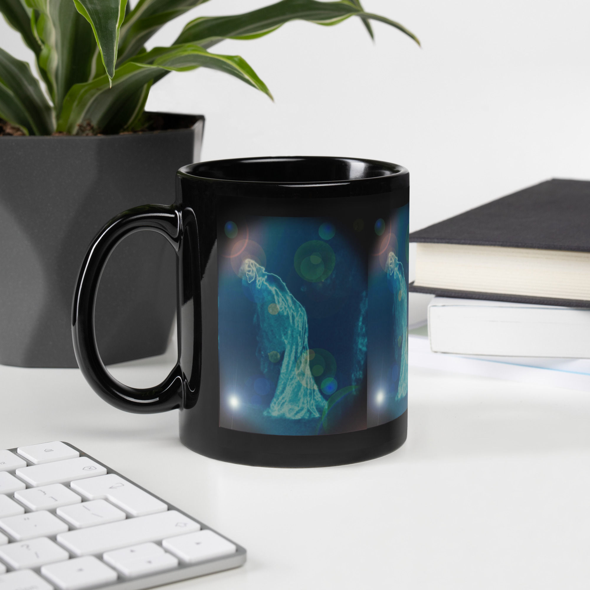 Mystical Solace Black Glossy Mug
